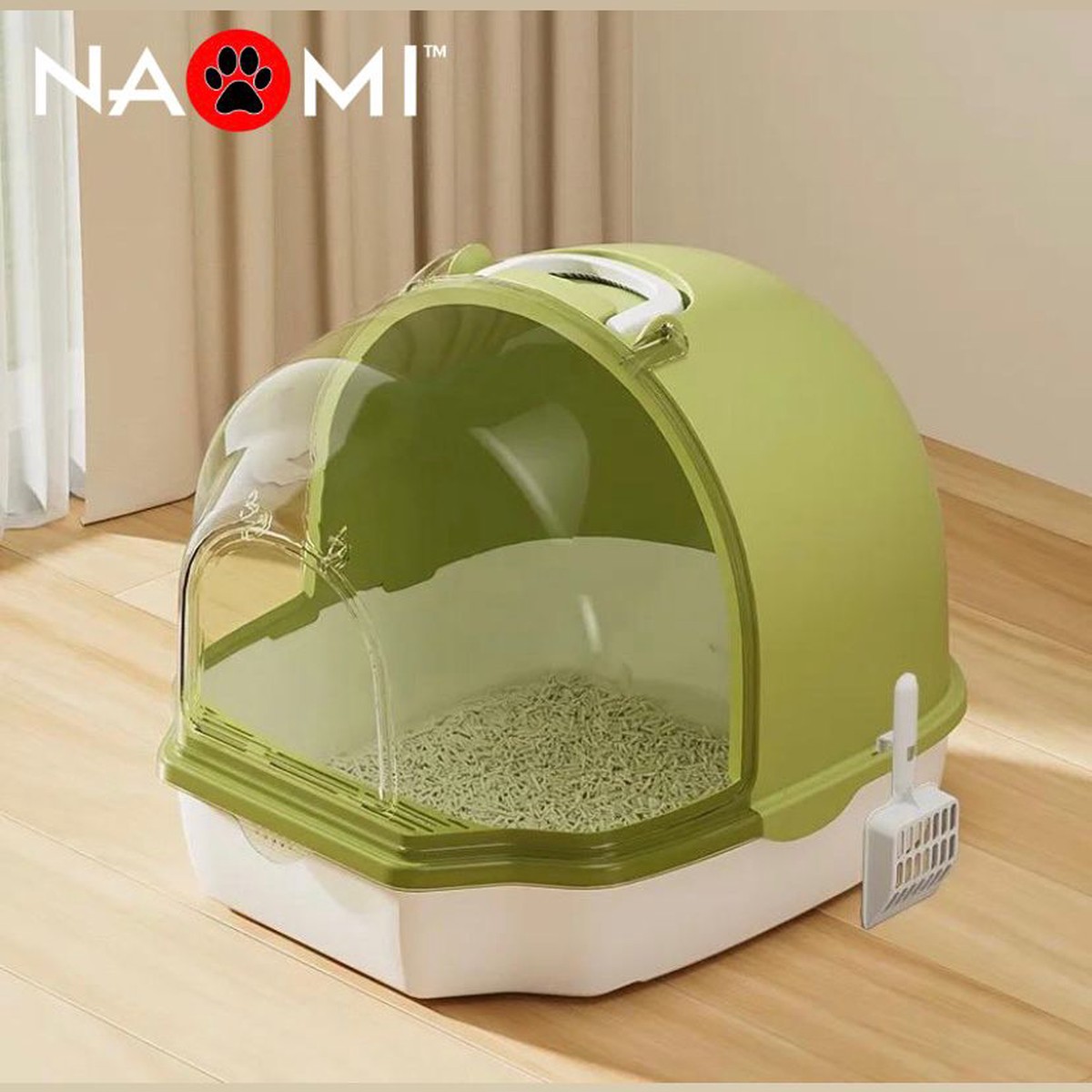 "Cat litter Box Material:Plastic Size:54*46*43CM Color: Blue - Green - Yellow"