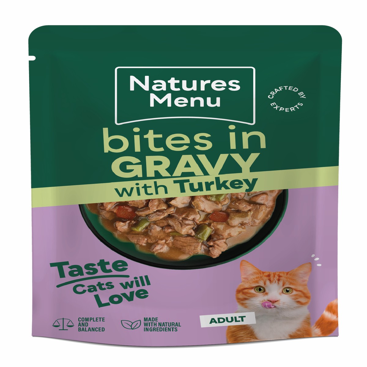 Natures Menu Cat Bites In Gravy Turkey 85g